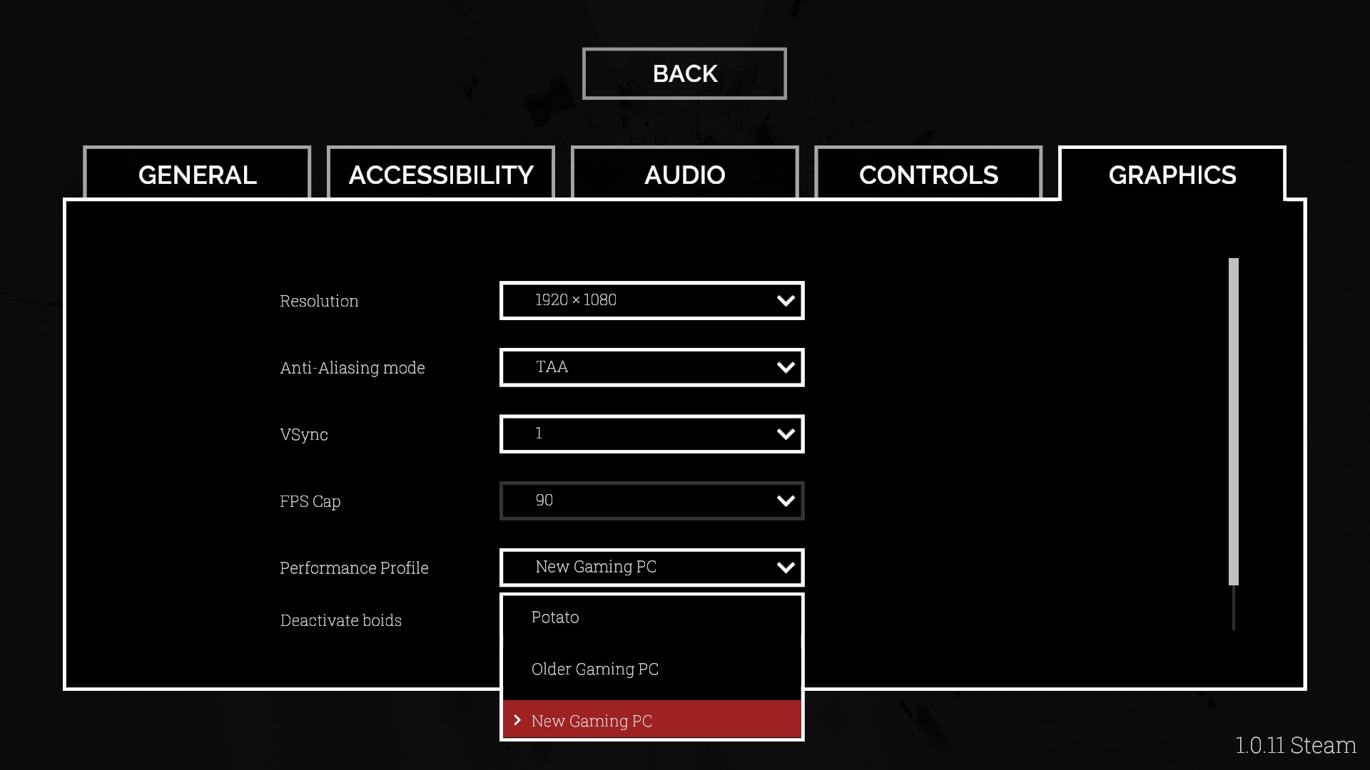 ABRISS PC Settings
